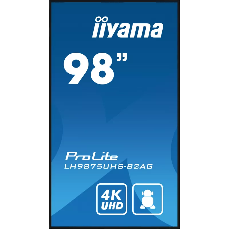 Skaitmeninės reklamos plokščiasis ekranas iiyama LH9875UHS-B2AG 97,5 col. LED 4K Ultra HD 3840 x 2160