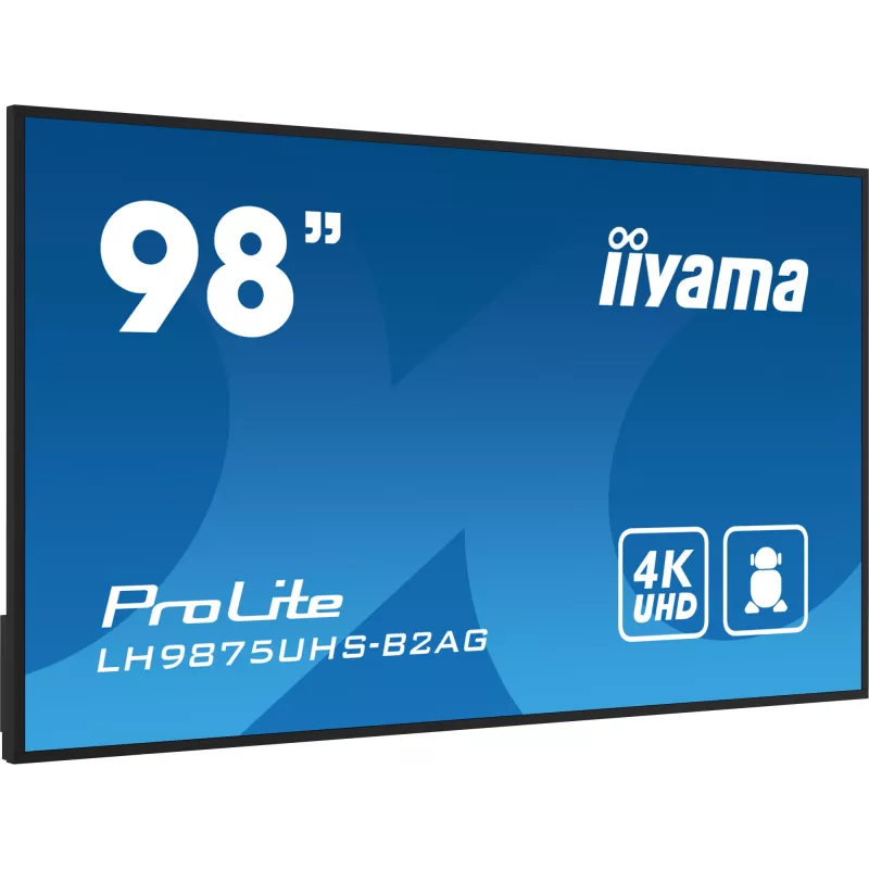 Skaitmeninės reklamos plokščiasis ekranas iiyama LH9875UHS-B2AG 97,5 col. LED 4K Ultra HD 3840 x 2160