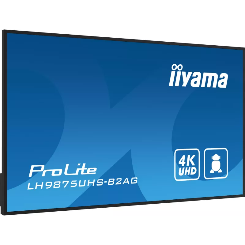 Skaitmeninės reklamos plokščiasis ekranas iiyama LH9875UHS-B2AG 97,5 col. LED 4K Ultra HD 3840 x 2160