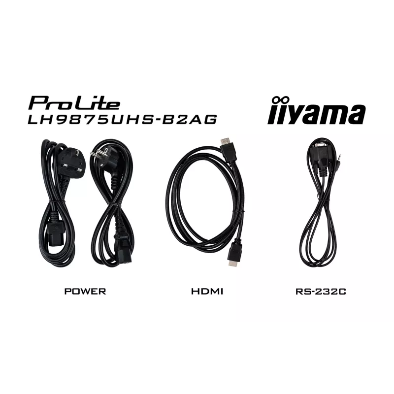 Skaitmeninės reklamos plokščiasis ekranas iiyama LH9875UHS-B2AG 97,5 col. LED 4K Ultra HD 3840 x 2160
