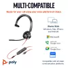HP Poly Blackwire 3315 monofoninė ausinė su mikrofonu, sertifikuota Microsoft Teams, USB-C jungtis + 3,5 mm lizdas + USB-C/A adapteris