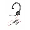 HP Poly Blackwire 3315 monofoninė ausinė su mikrofonu, sertifikuota Microsoft Teams, USB-C jungtis + 3,5 mm lizdas + USB-C/A adapteris