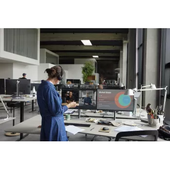 HP Poly Savi 8410 Office Monaural belaidis ausinių rinkinys su DECT, sertifikuotas Microsoft Teams