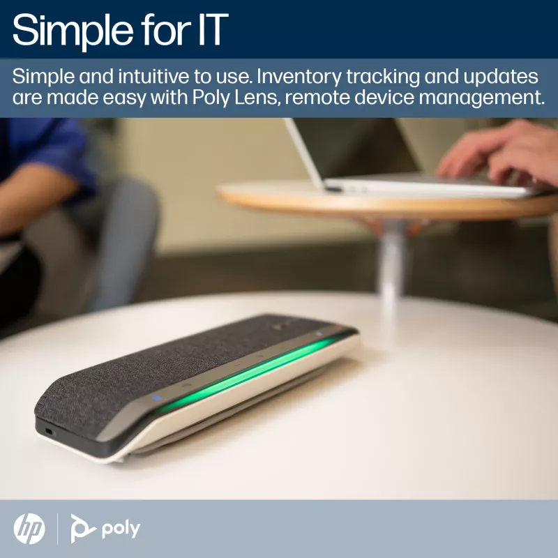 HP Poly Sync 40 garsiakalbis su mikrofonu, sertifikuotas Microsoft Teams, sidabrinis