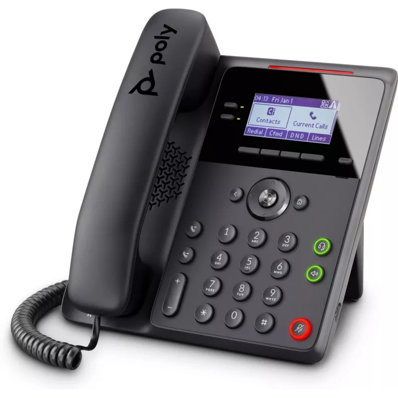 IP telefonas POLY Edge B10 juodas su laidiniu rageliu, 2 linijos, LCD ekranas