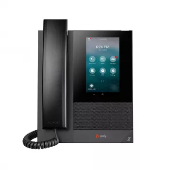 HP Poly CCX 400 versijinis daugialypis telefonas su atviru SIP ir PoE