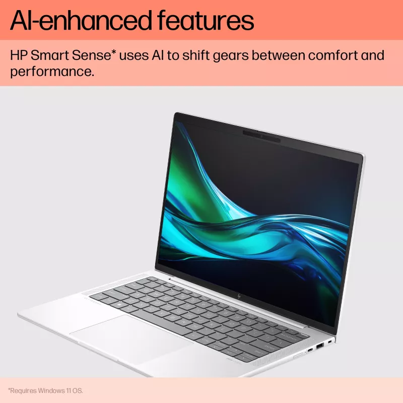 HP EliteBook 1040 G11 nešiojamas kompiuteris Intel Core Ultra 7 155H 35,6 cm (14 colių) WUXGA 16 GB LPDDR5x-SDRAM 512 GB SSD Wi-Fi 7 (802.11be) Windows 11 Pro AI PC sidabrinis