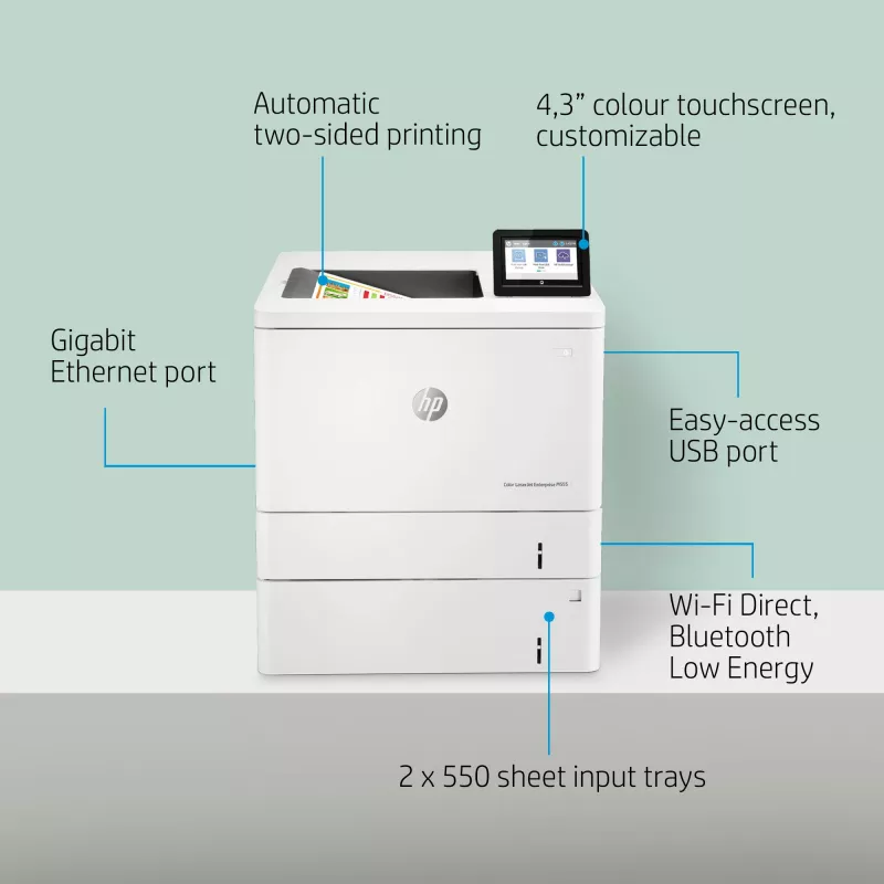 HP Color LaserJet Enterprise M555x spalvotas lazerinis spausdintuvas, A4, 38 ppm, dvipusis spausdinimas