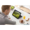 LOGITECH Folio Touch klaviatūros dėklas su apšvietimu ir jutikliniu kilimėliu, Oksfordo pilka, skirta iPad Air (4 kartos) vokiška QWERTZ