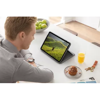 LOGITECH Folio Touch klaviatūros dėklas su apšvietimu ir jutikliniu kilimėliu, Oksfordo pilka, skirta iPad Air (4 kartos) vokiška QWERTZ