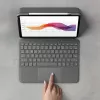 LOGITECH Folio Touch klaviatūros dėklas su apšvietimu ir jutikliniu kilimėliu, Oksfordo pilka, skirta iPad Air (4 kartos) vokiška QWERTZ
