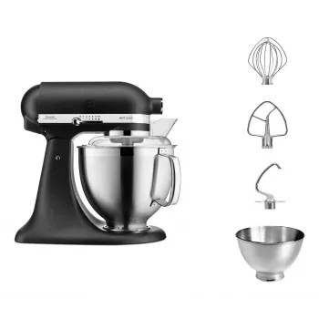 Virtuvinis kombainas KITCHENAID ARTISAN 5KSM185PS — 4,8 L nerūdijančio plieno dubuo, 300 W, 10 greičių, juodas