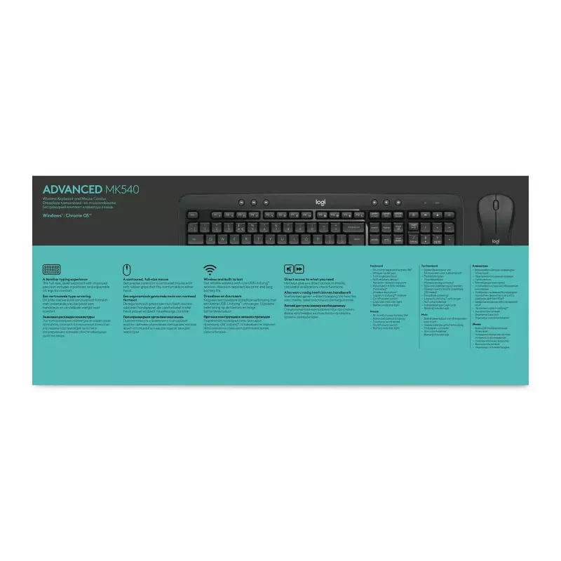 LOGITECH MK540 Advanced belgiškas AZERTY belaidis klaviatūros ir pelės rinkinys