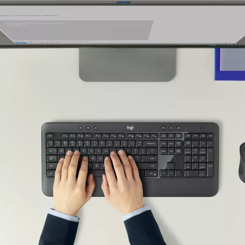 LOGITECH MK540 Advanced belgiškas AZERTY belaidis klaviatūros ir pelės rinkinys