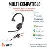 HP Poly Blackwire 5210 monauralinė ausinė su USB-C jungtimi, 3,5 mm lizdu ir USB-C/A adapteriu (Bulk)