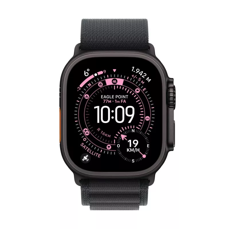 APPLE Watch Ultra 3 (2025) Lte 49mm Titanium korpusas su Alpine Loop didele juosta - Juoda
