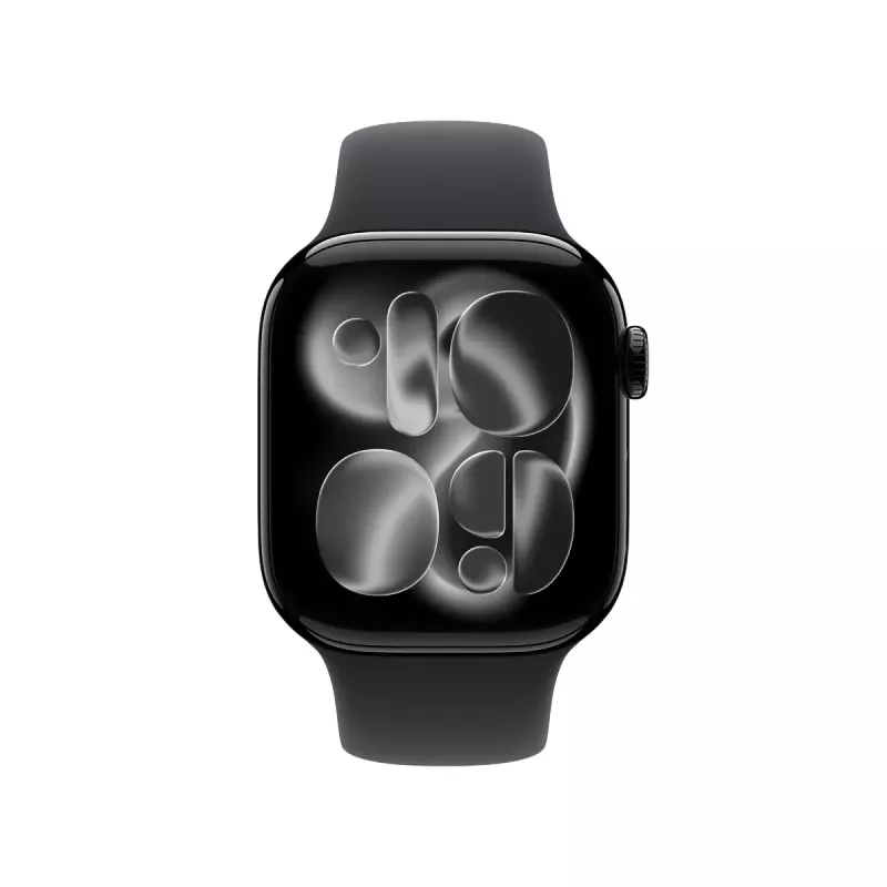 APPLE Watch Series 11 (2025) GPS 42mm „Jet Black“ aliuminio korpusas su juodu sportiniu dirželiu S/M