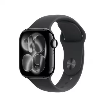 APPLE Watch Series 11 GPS 42mm dėklas iš juodo aliuminio su juodu sportiniu dirželiu M/L