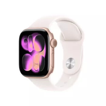APPLE Watch Series 11 GPS + Cellular 42mm rožinio aukso aliuminio korpusas su šviesiai rausvu sportiniu dirželiu S/M