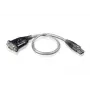 ATEN USB į nuoseklųjį prievadų keitiklis, nerūdijantis plienas, permatomas, juodas, 0,35 m, USB Type-A, DB-9, vyriškas, vyriškas