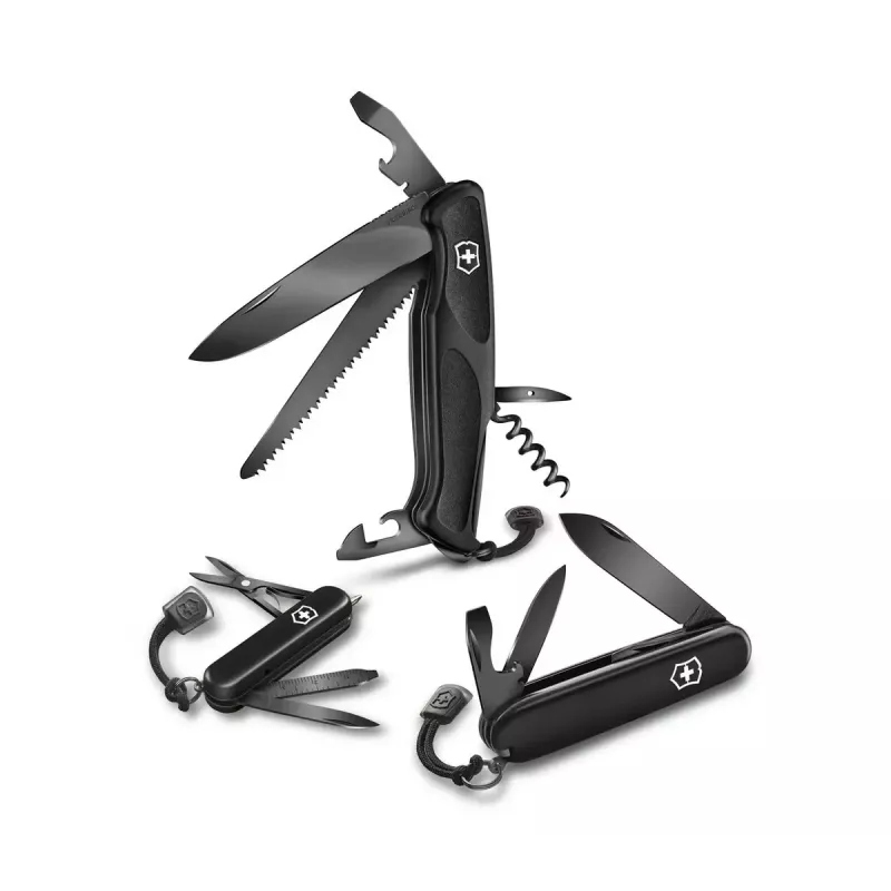 Victorinox Ranger Grip 55 0.9563.C31P kišeninis peilis, daugiafunkcis įrankis, 12 funkcijų, 130 mm, Onyx Black