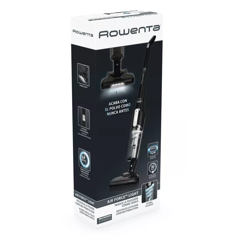 Belaidis siurblys Rowenta Air Force Light RH6545, krepšinis, sausam valymui, 0,65 L, juodas