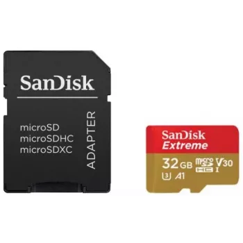 WESTERN DIGITAL SanDisk Micro SDHC atminties kortelė Extreme, 32GB, 100 MB/s, 2 vnt. pakuotė