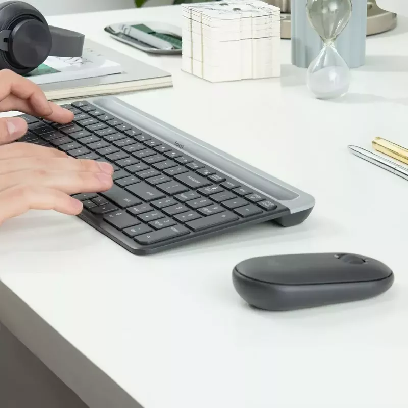 Logitech MK470 belaidė klaviatūra ir pelė, grafito spalvos, QWERTY US, USB