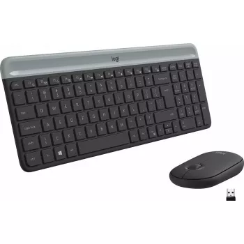 Logitech MK470 belaidė klaviatūra ir pelė, grafito spalvos, QWERTY US, USB