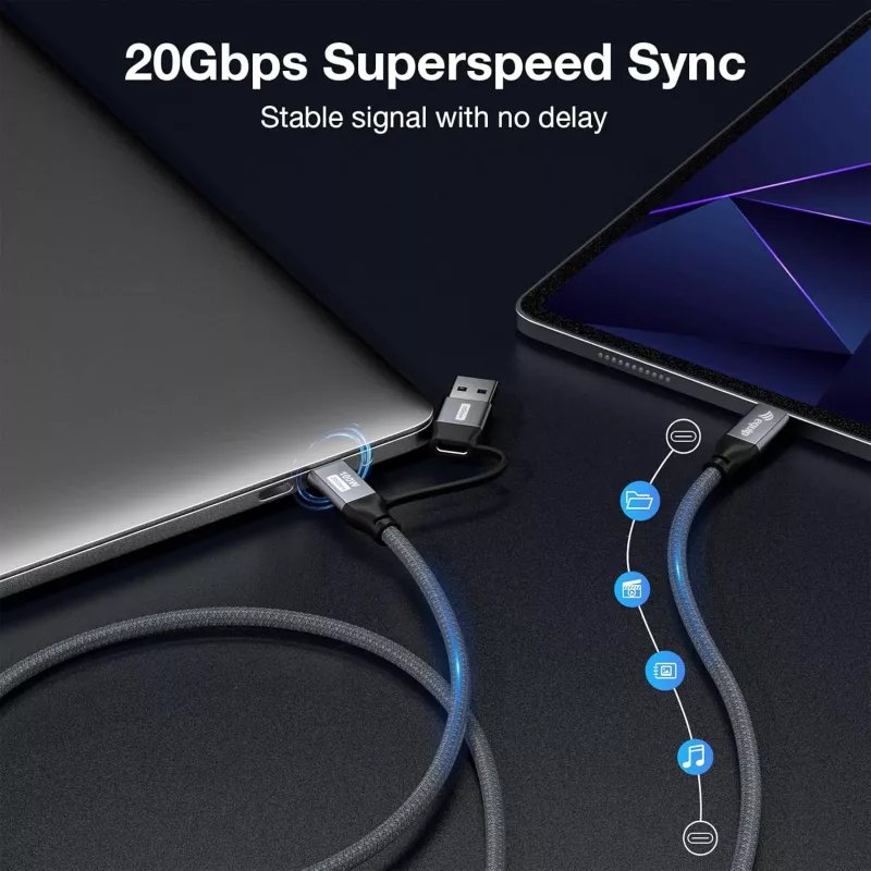 Equip 128432 USB laidas USB 3.2 Gen 2x2 2 m USB A/USB C USB C juodas