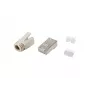 Equip Cat.6A RJ45 ekranuotų kištukų rinkinys 100 vnt. nerūdijančio plieno permatomi balti