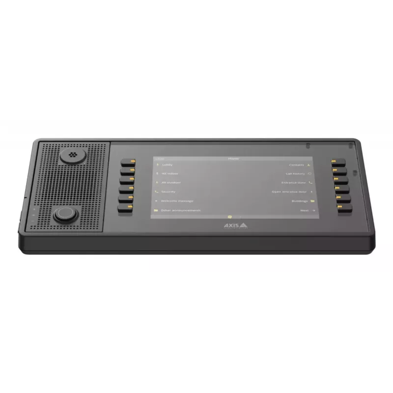 Vaizdinis domofonas AXIS C6110 su 17,8 cm (7 colių) 1024×600 ekranu, MicroSD iki 1 TB, juodas