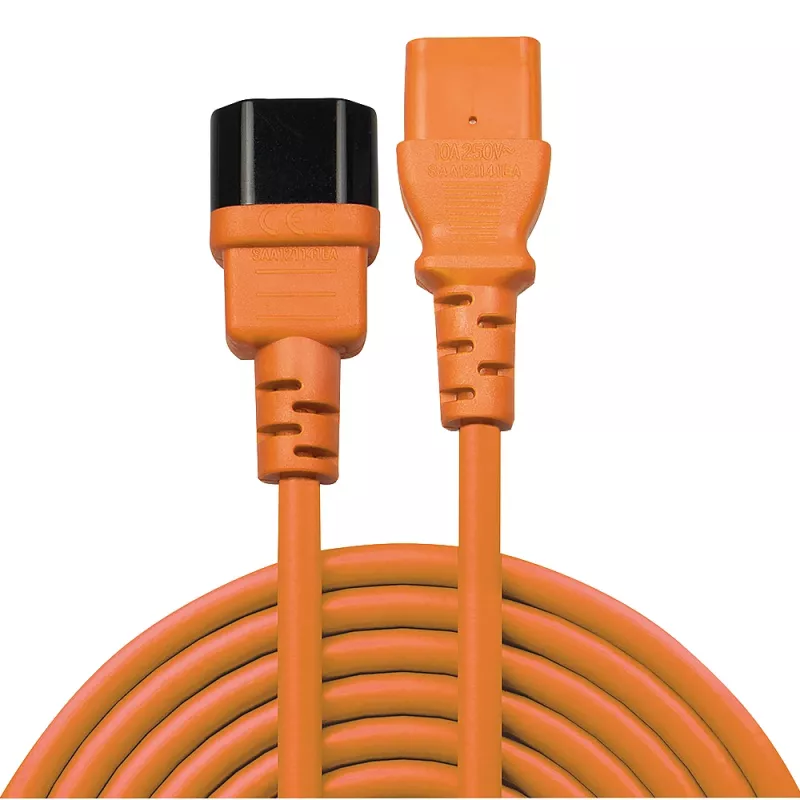 Lindy 1m prailginimo laidas IEC, oranžinis