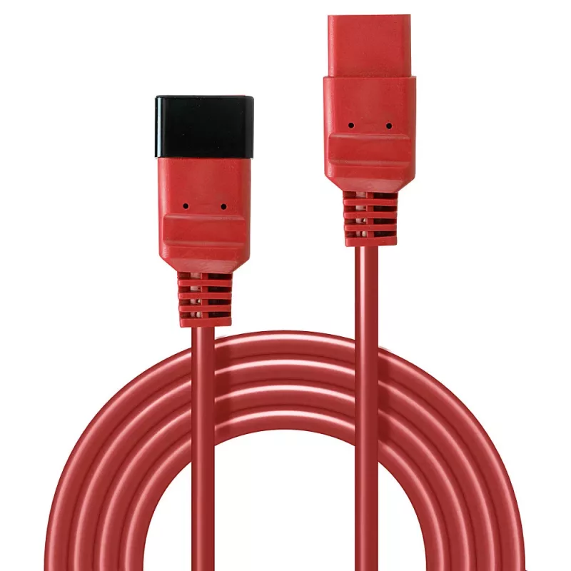 Lindy 1 m ilginimo laidas IEC C19 – C20, raudonas