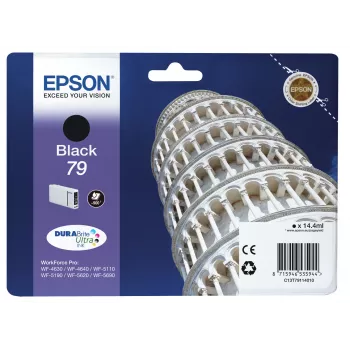 Epson Tower of Pisa Singlepack Black 79 DURABrite Ultra rašalas, standartinė talpa, juodas, pigmentinis, 1 vnt.