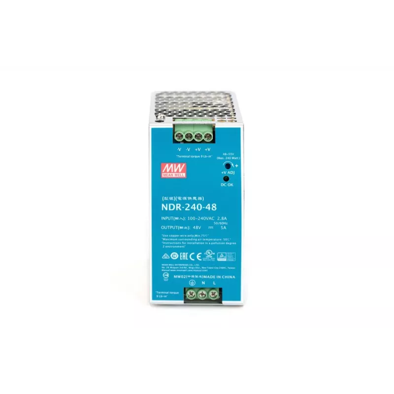 DIGITUS Pramoninis maitinimo šaltinis 48V DC, 240W, metalinis korpusas, montavimui ant DIN bėgio