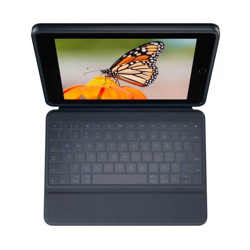 LOGITECH Rugged Combo 3 Classic Blue Deutsch – tvirtas dėklas su klaviatūra iPad (vokiškas išdėstymas)