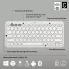 Kompaktiška mini klaviatūra Logitech Pebble Keys 2 K380s – RF belaidė + Bluetooth, QWERTY US International, balta