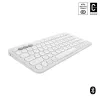 Kompaktiška mini klaviatūra Logitech Pebble Keys 2 K380s – RF belaidė + Bluetooth, QWERTY US International, balta