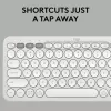 Kompaktiška mini klaviatūra Logitech Pebble Keys 2 K380s – RF belaidė + Bluetooth, QWERTY US International, balta