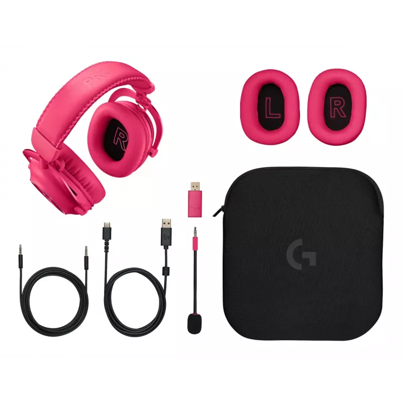 LOGITECH Pro X 2 Lightspeed belaidžiai žaidimų ausinės - Rožinė