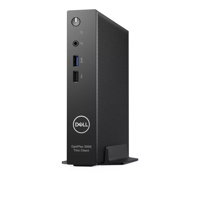 Plonasis klientas Dell OptiPlex 3000 su Intel Celeron N5105 2 GHz, 8 GB RAM, 64 GB eMMC, Wyse ThinOS, 1,1 kg, juodos spalvos