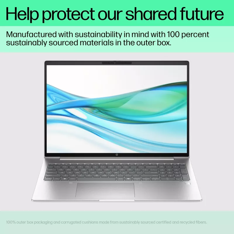HP ProBook 460 G11 Intel Core Ultra 7 155U nešiojamas kompiuteris 40,6 cm (16 colių) WUXGA 32 GB DDR5-SDRAM 1 TB SSD Wi-Fi 6E (802.11ax) Windows 11 Pro AI PC sidabrinis