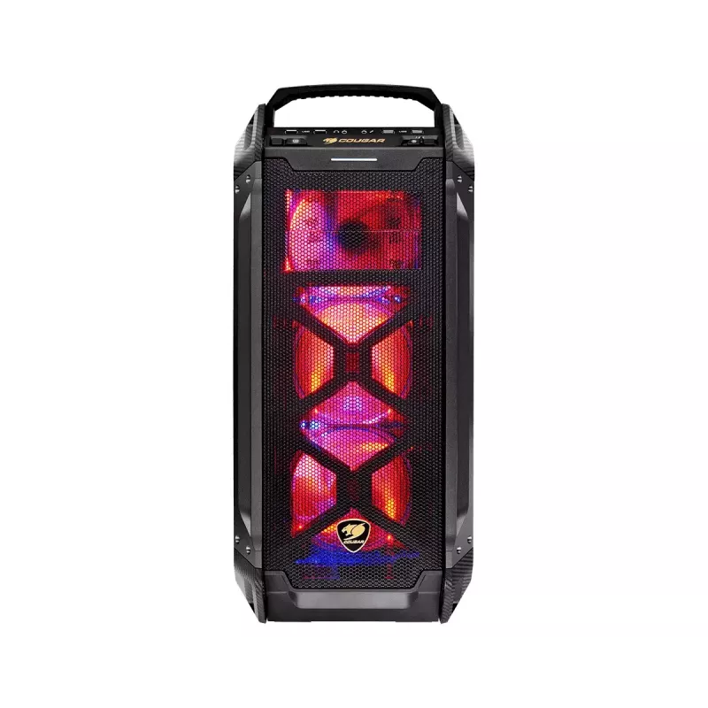 Full Tower COUGAR Gaming Panzer Max-G Juoda 120 140 mm ventiliatoriai