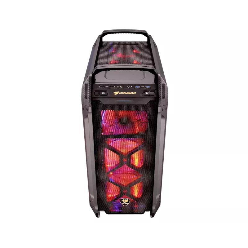 Full Tower COUGAR Gaming Panzer Max-G Juoda 120 140 mm ventiliatoriai