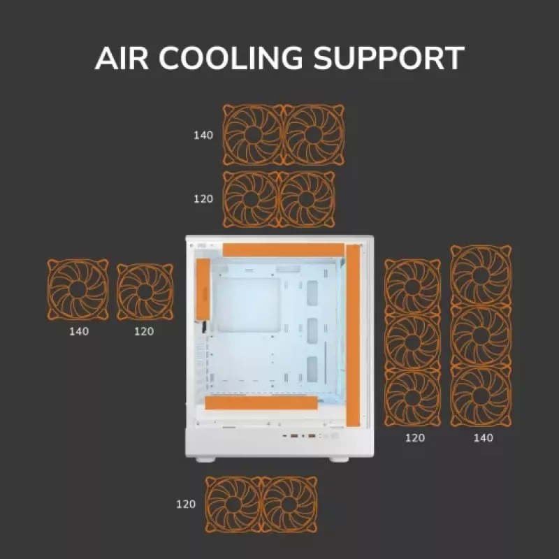 COUGAR Airface Pure PRO vidutinis bokštas (Midi Tower), ARGB, juodas