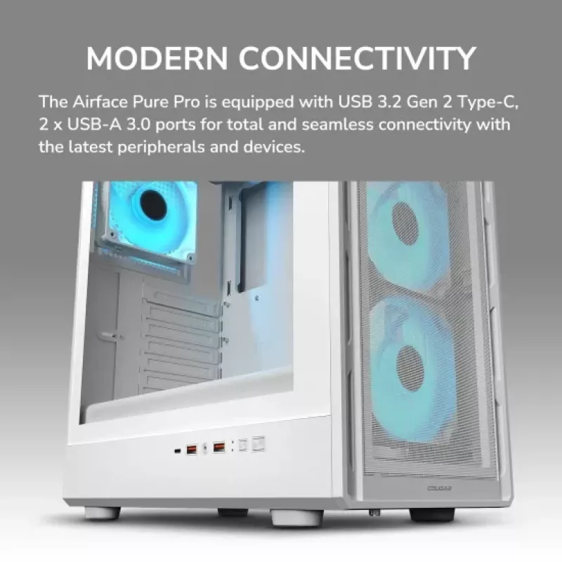 COUGAR Airface Pure PRO vidutinis bokštas (Midi Tower), ARGB, juodas