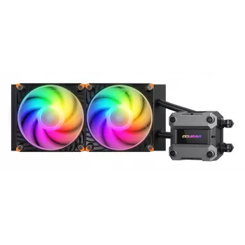 COUGAR CPU vandens aušintuvas Poseidon Ultra 240, ARGB, juodas, skysčio aušinimo sistema, 12 cm, 500 RPM, 2200 RPM