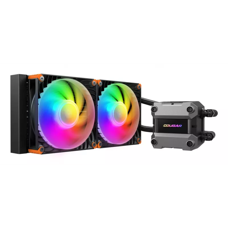 COUGAR CPU vandens aušintuvas Poseidon Ultra 240, ARGB, juodas, skysčio aušinimo sistema, 12 cm, 500 RPM, 2200 RPM