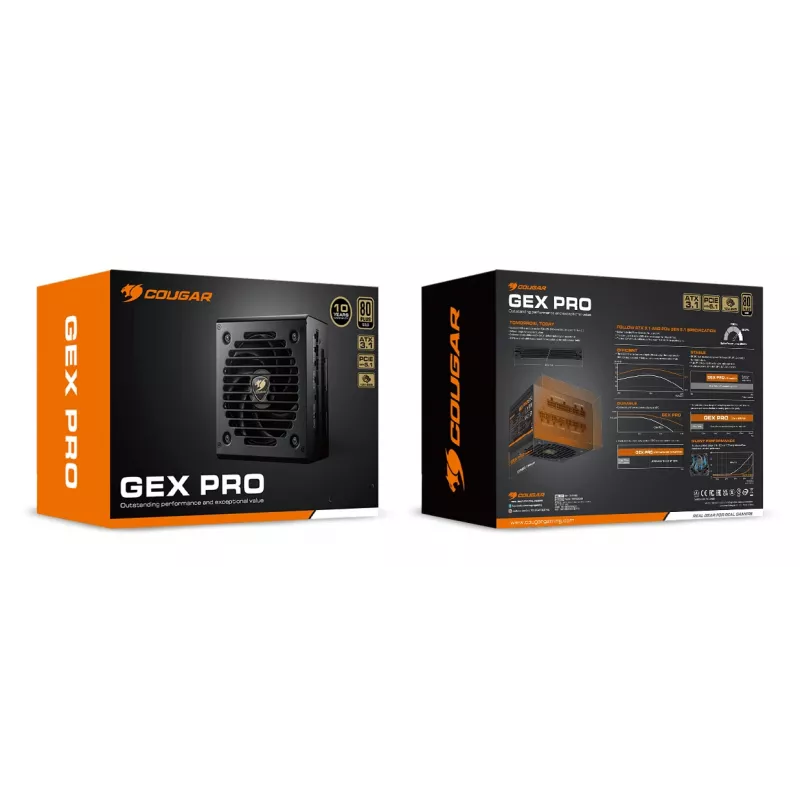 COUGAR GEX PRO 850W ATX3.1 / 80 Plus Gold / Modulinis maitinimo blokas